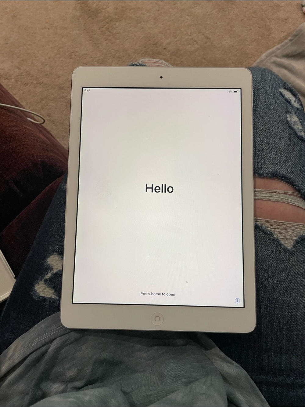 Apple iPad White Front Tablet with Home Button